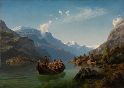 Brautfahrt in Hardanger von Adolph Tidemand